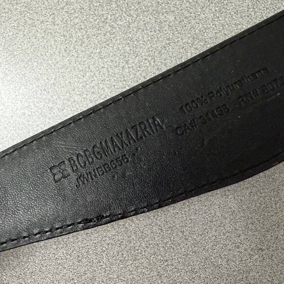 BCBG Max Azria Belt Womens Small Gold Buckle Black Metallic Vegan - Picture 8 of 8